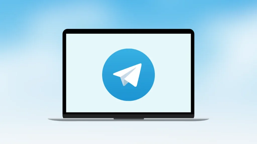 telegram logo on screen